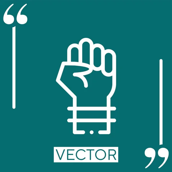 Puño Vector Icono Icono Lineal Línea Carrera Editable — Vector de stock