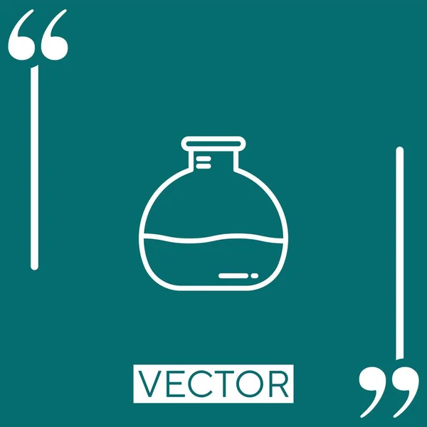 Icono Del Vector Del Frasco Icono Lineal Línea Carrera Editable — Vector de stock