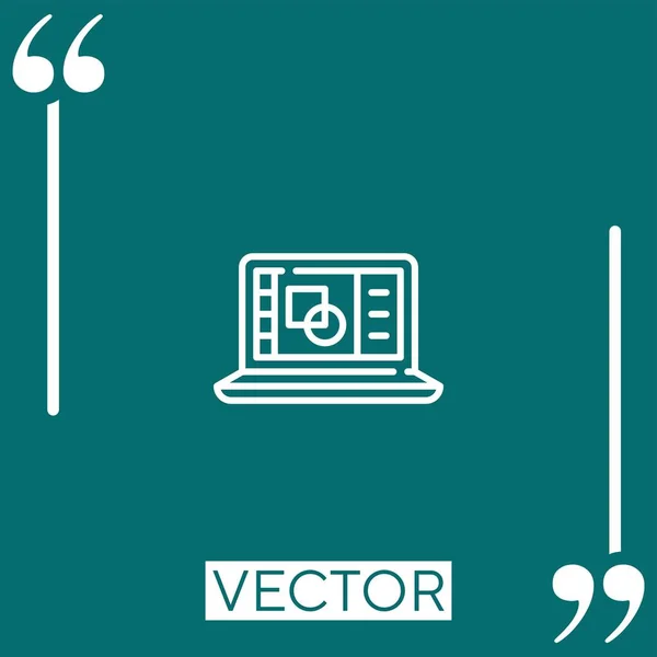 Diseño Gráfico Icono Vectorial Icono Lineal Línea Carrera Editable — Vector de stock