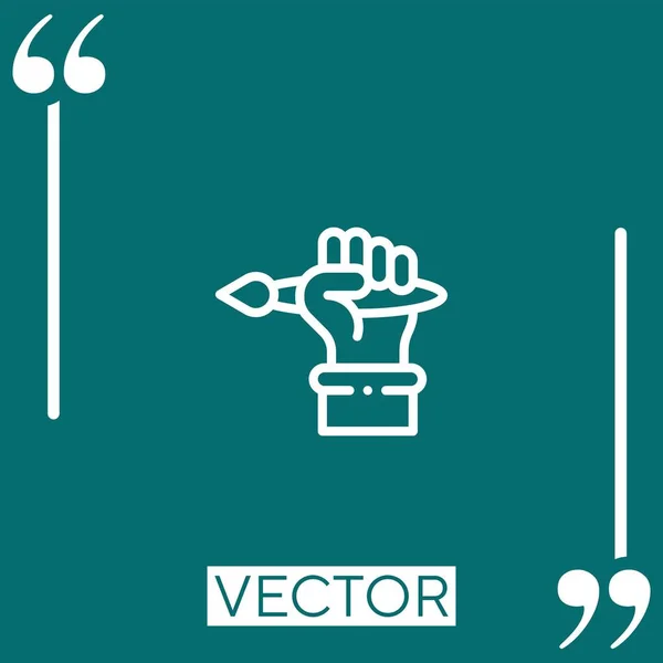 Ícone Vetor Mão Ícone Linear Linha Curso Editável —  Vetores de Stock