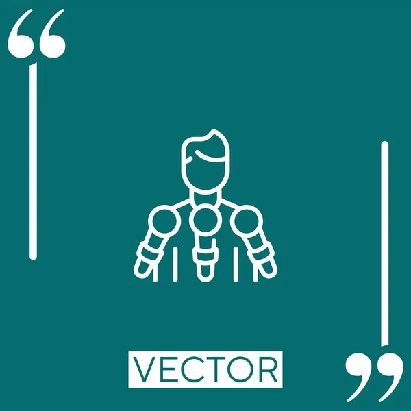 Media Vector Icon Icono Lineal Línea Carrera Editable — Vector de stock