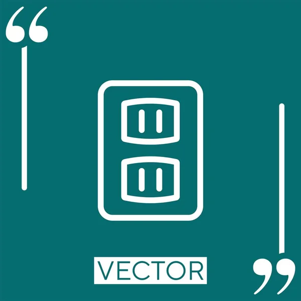 Ícone Vetor Plug Ícone Linear Linha Curso Editável — Vetor de Stock