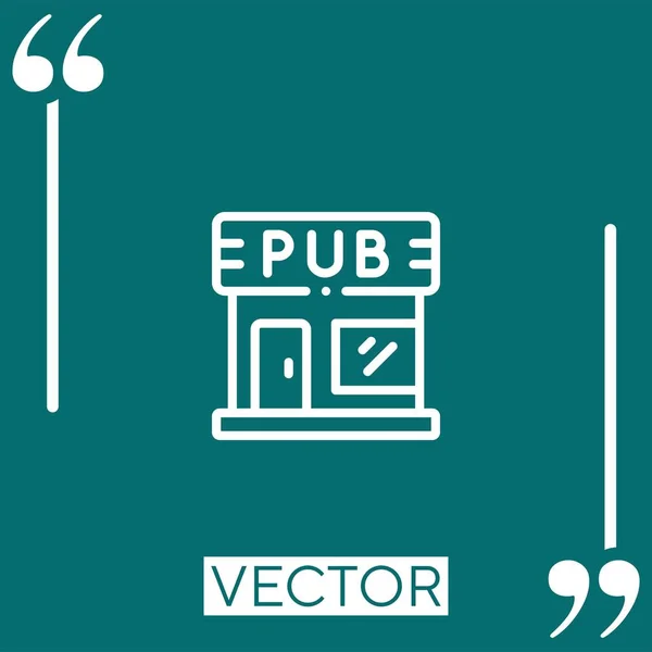 Pub Vektor Symbol Lineares Symbol Editierbare Strichlinie — Stockvektor