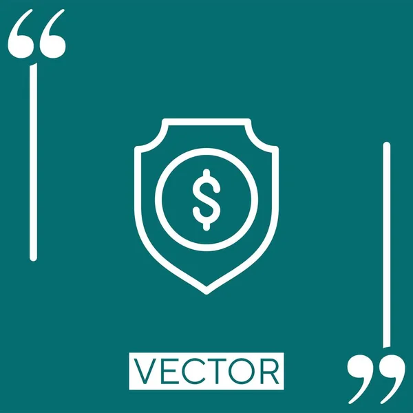 Escudo Vector Icono Icono Lineal Línea Carrera Editable — Vector de stock