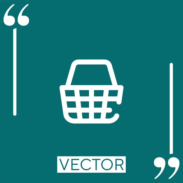 Cesta Compras Ícone Vetor Ícone Linear Linha Curso Editável — Vetor de Stock