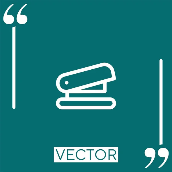 Icono Del Vector Grapadora Icono Lineal Línea Carrera Editable — Vector de stock