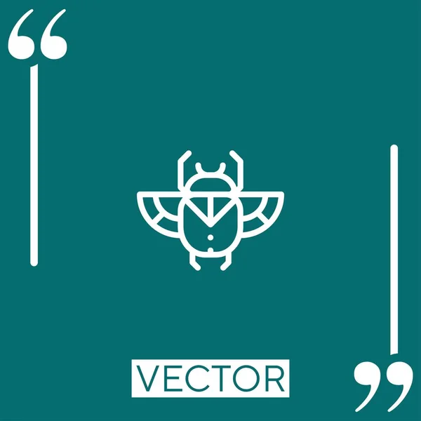 Icono Vector Escarabajo Icono Lineal Línea Carrera Editable — Archivo Imágenes Vectoriales