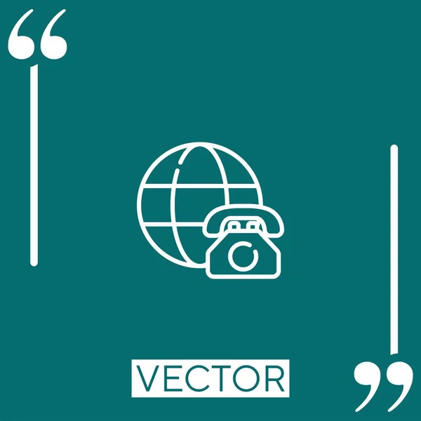 Ícone Vetor Comunicação Ícone Linear Linha Curso Editável — Vetor de Stock