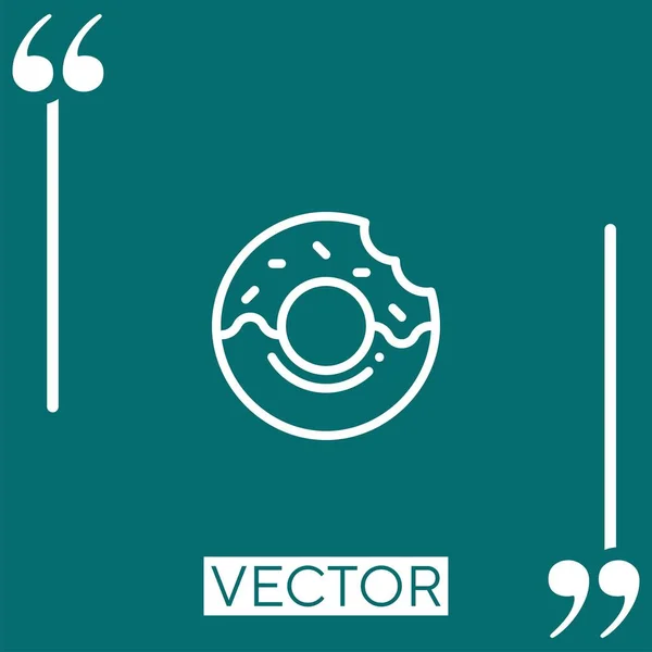 Ícone Vetorial Donut Ícone Linear Linha Curso Editável — Vetor de Stock