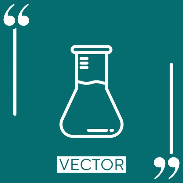 Ícone Vetor Frasco Ícone Linear Linha Curso Editável — Vetor de Stock