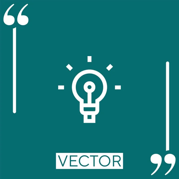 Ícone Vetor Lâmpada Ícone Linear Linha Curso Editável — Vetor de Stock