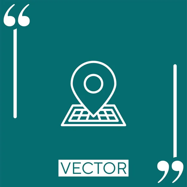 Ícone Vetor Localização Ícone Linear Linha Curso Editável — Vetor de Stock