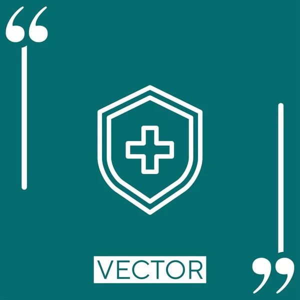 Иконка Вектора Медицинской Страховки Редактируемая Линия Хода — стоковый вектор
