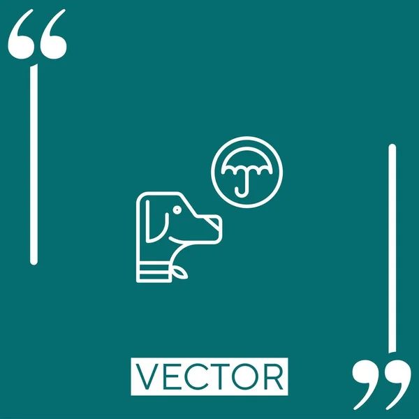 Ícone Vetor Seguro Animal Estimação Ícone Linear Linha Curso Editável — Vetor de Stock