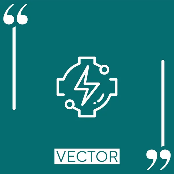 Icône Vectorielle Puissance Icône Linéaire Ligne Course Modifiable — Image vectorielle