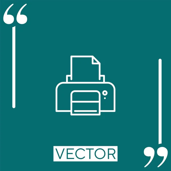 Icône Vectorielle Imprimante Icône Linéaire Ligne Course Modifiable — Image vectorielle