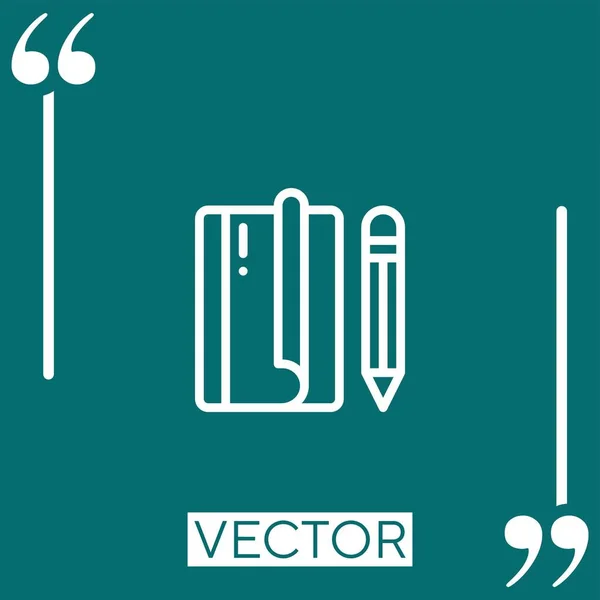 Sketchbook Vector Icon Icono Lineal Línea Carrera Editable — Vector de stock