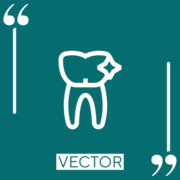 Ícone Vetor Dente Ícone Linear Linha Curso Editável —  Vetores de Stock