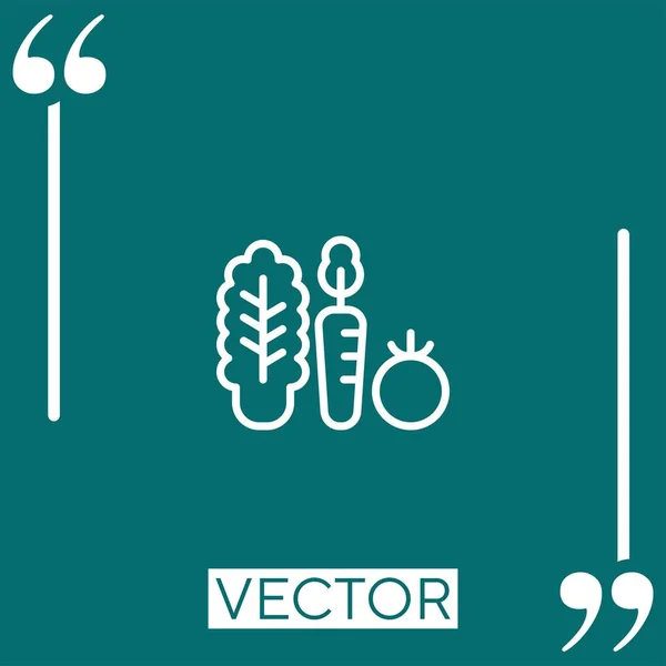 Ícone Vetorial Vegetais Ícone Linear Linha Curso Editável — Vetor de Stock