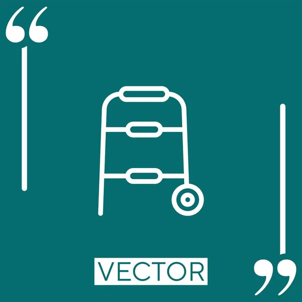 Walker Vektor Symbol Lineares Symbol Editierbare Strichlinie — Stockvektor