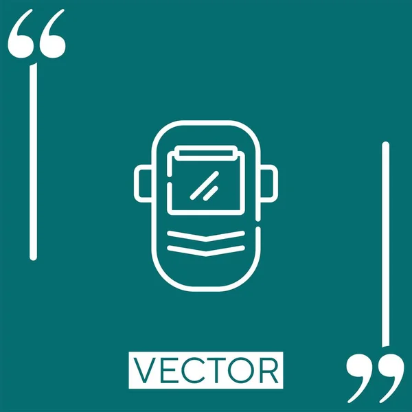 Welding Mask Vector Icon Linear Icon Editable Stroke Line — Stock Vector