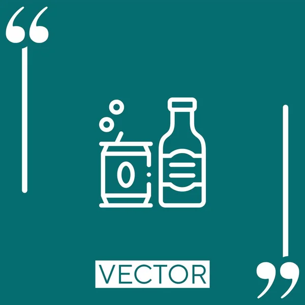 Bier Vektor Symbol Lineares Symbol Editierbare Strichlinie — Stockvektor