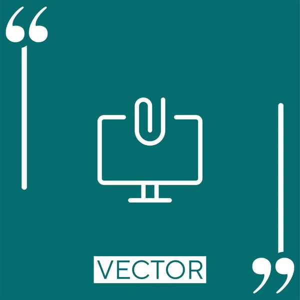 Icono Del Vector Informático Icono Lineal Línea Carrera Editable — Vector de stock