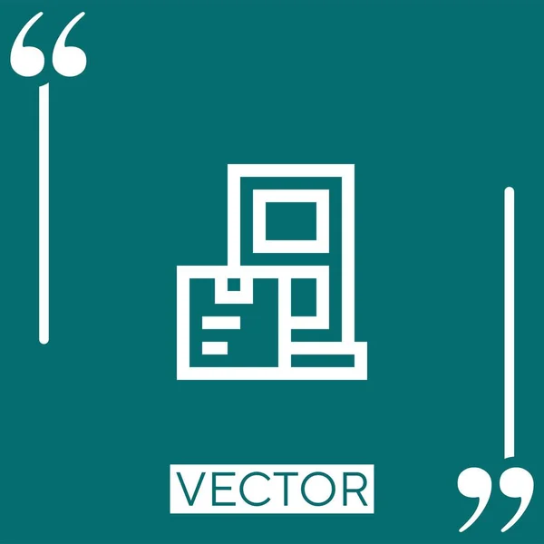 Ícone Vetor Entrega Porta Ícone Linear Linha Curso Editável —  Vetores de Stock