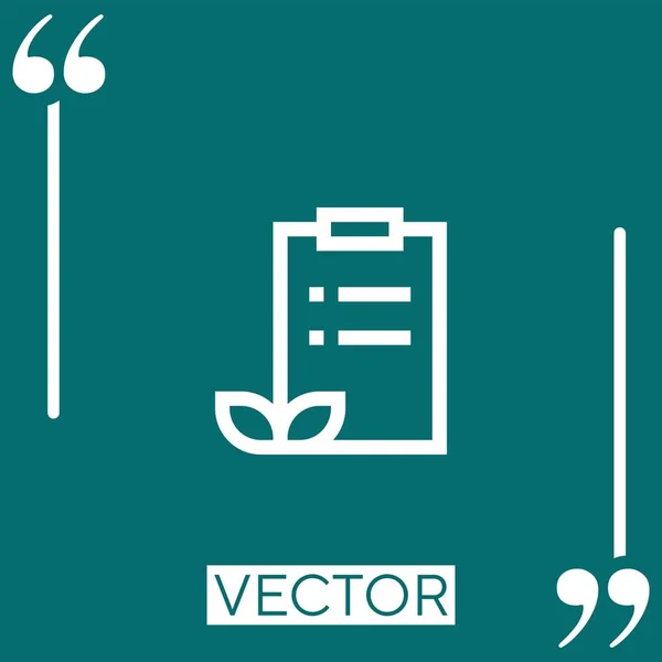 Health Report Vector Icon Ícone Linear Linha Curso Editável —  Vetores de Stock