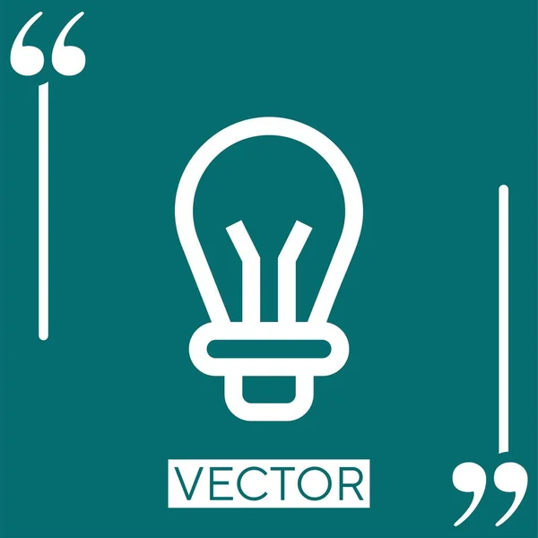 Ícone Vetor Lâmpada Ícone Linear Linha Curso Editável — Vetor de Stock