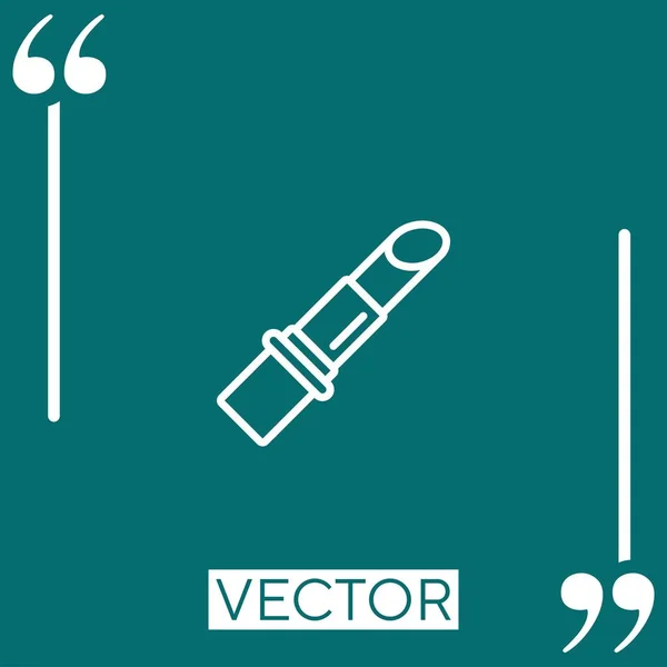 Lippenstift Vektor Symbol Lineares Symbol Editierbare Strichlinie — Stockvektor