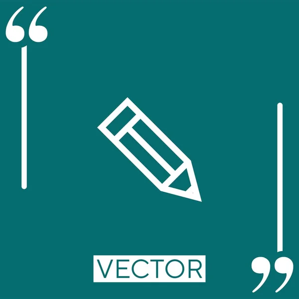 Ícone Vetor Lápis Ícone Linear Linha Curso Editável —  Vetores de Stock