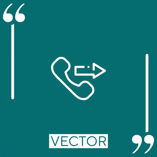 Icono Vector Llamada Telefónica Icono Lineal Línea Carrera Editable — Vector de stock