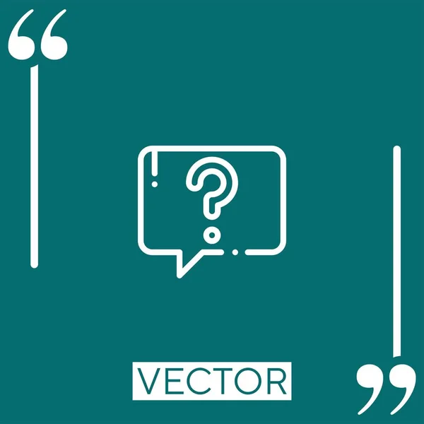Frage Vektor Symbol Lineares Symbol Editierbare Strichlinie — Stockvektor