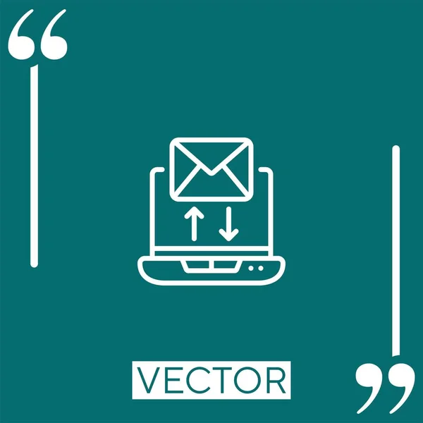 Vektor Symbol Lineares Symbol Senden Editierbare Strichlinie — Stockvektor