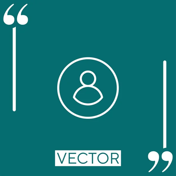 Ícone Vetor Usuário Ícone Linear Linha Curso Editável — Vetor de Stock