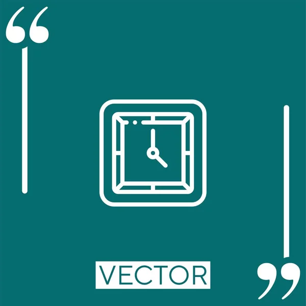 Wanduhr Vektorsymbol Lineares Symbol Editierbare Strichlinie — Stockvektor