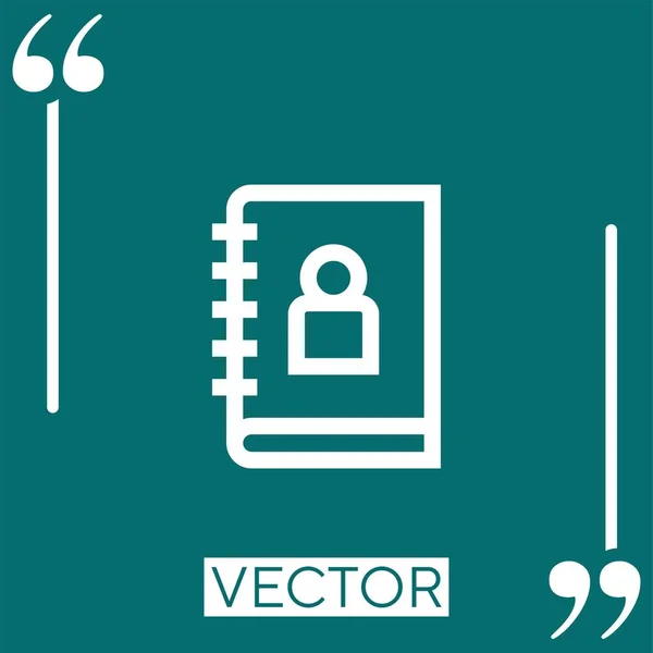Adress Book Vector Icon Linear Icon Editable Stroke Line — Stock Vector