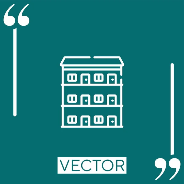 Gebäude Vektor Symbol Lineares Symbol Editierbare Strichlinie — Stockvektor