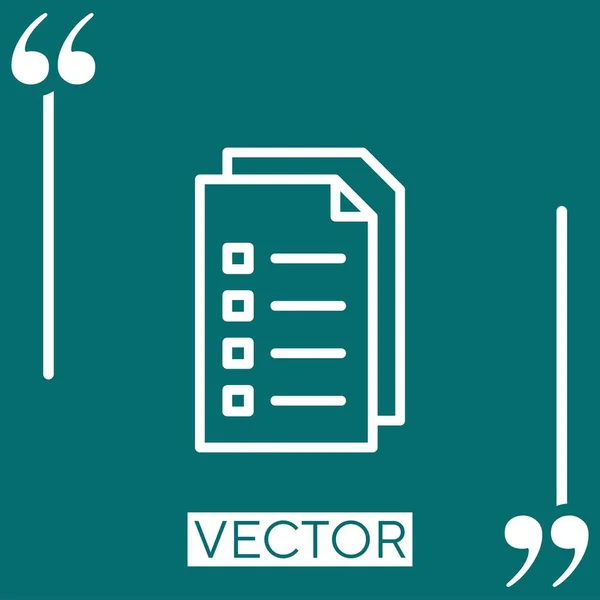 Examen Vector Icono Icono Lineal Línea Carrera Editable — Vector de stock