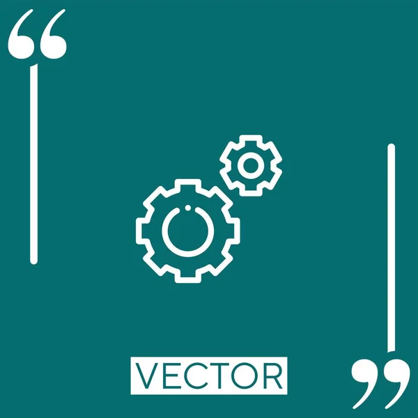 Engranajes Vector Icono Icono Lineal Línea Carrera Editable — Archivo Imágenes Vectoriales