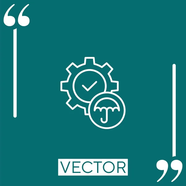Seguro Icono Vector Icono Lineal Línea Carrera Editable — Vector de stock