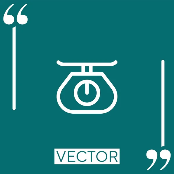 Ícone Vetor Escala Cozinha Ícone Linear Linha Curso Editável — Vetor de Stock