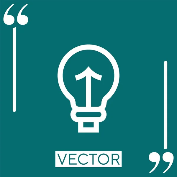 Icono Vector Bombilla Icono Lineal Línea Carrera Editable — Vector de stock