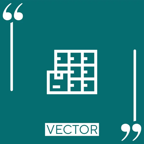 Ícone Vetor Armário Ícone Linear Linha Curso Editável — Vetor de Stock