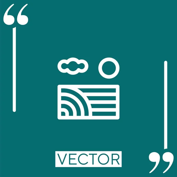 Иконка Вектора Луга Линейная Редактируемая Линия Хода — стоковый вектор