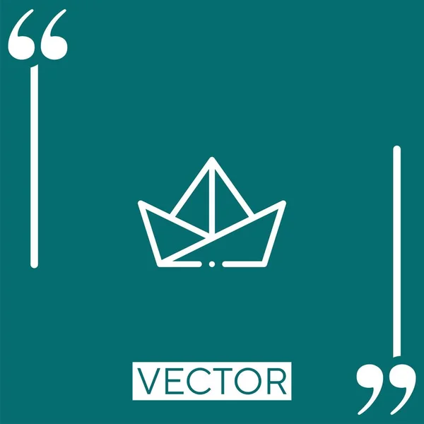 Papier Navire Icône Vectorielle Icône Linéaire Ligne Course Modifiable — Image vectorielle