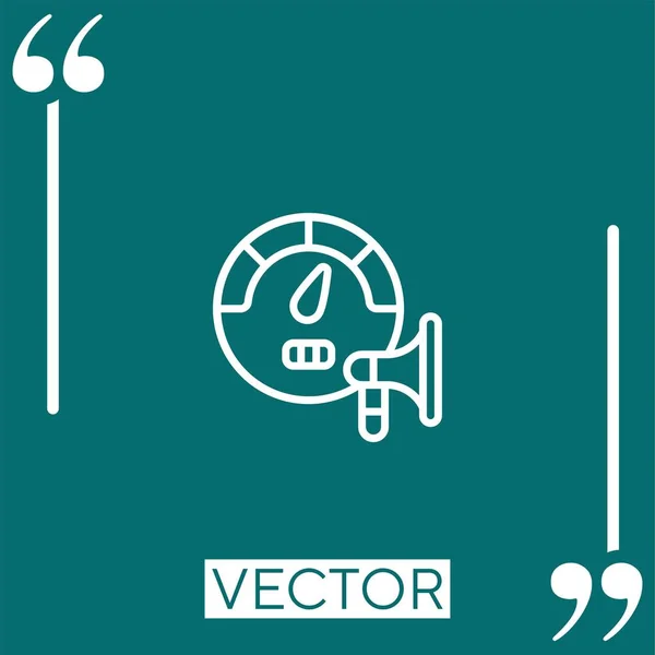 Icono Del Vector Del Velocímetro Icono Lineal Línea Carrera Editable — Vector de stock