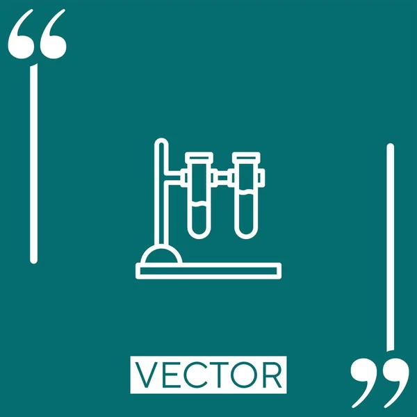 Icono Del Vector Del Tubo Ensayo Icono Lineal Línea Carrera — Vector de stock