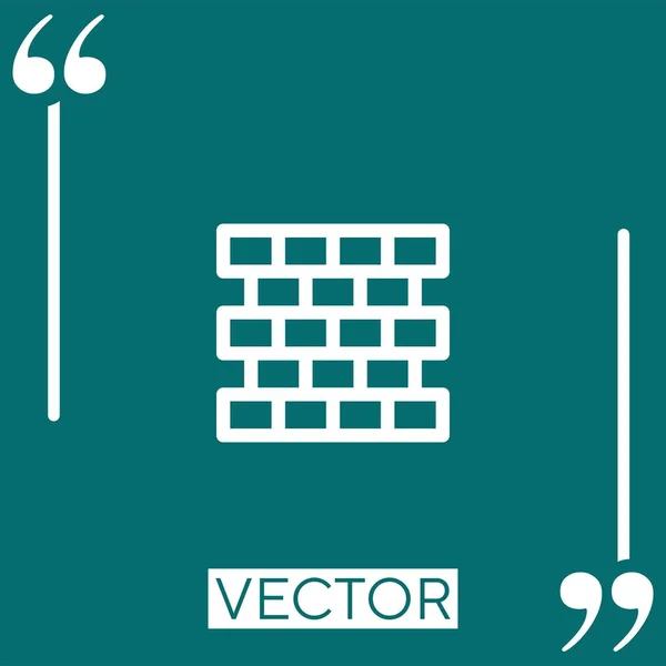 Ícone Vetor Parede Ícone Linear Linha Curso Editável — Vetor de Stock